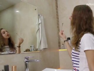 Seductress Margaret Robbie in the Bathroom on Defloration Channel