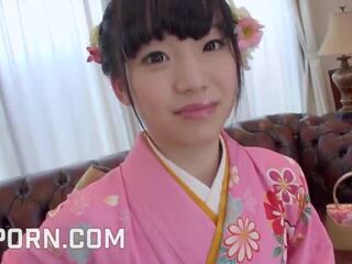 18yo Japanese adolescent Dressed In Kimono Like sensational Blowjob And Pussy Creampie dirty movie shows