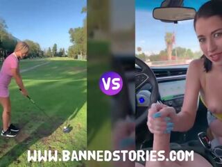 Banned Stories Golf Naughty Battle: Gabbie Versus Alex