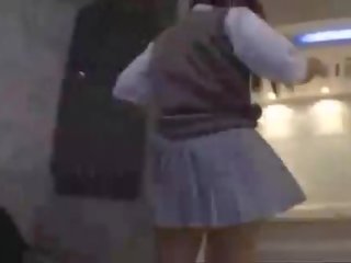 Barely innocent teen japanese school damsel clip her tight panty !
